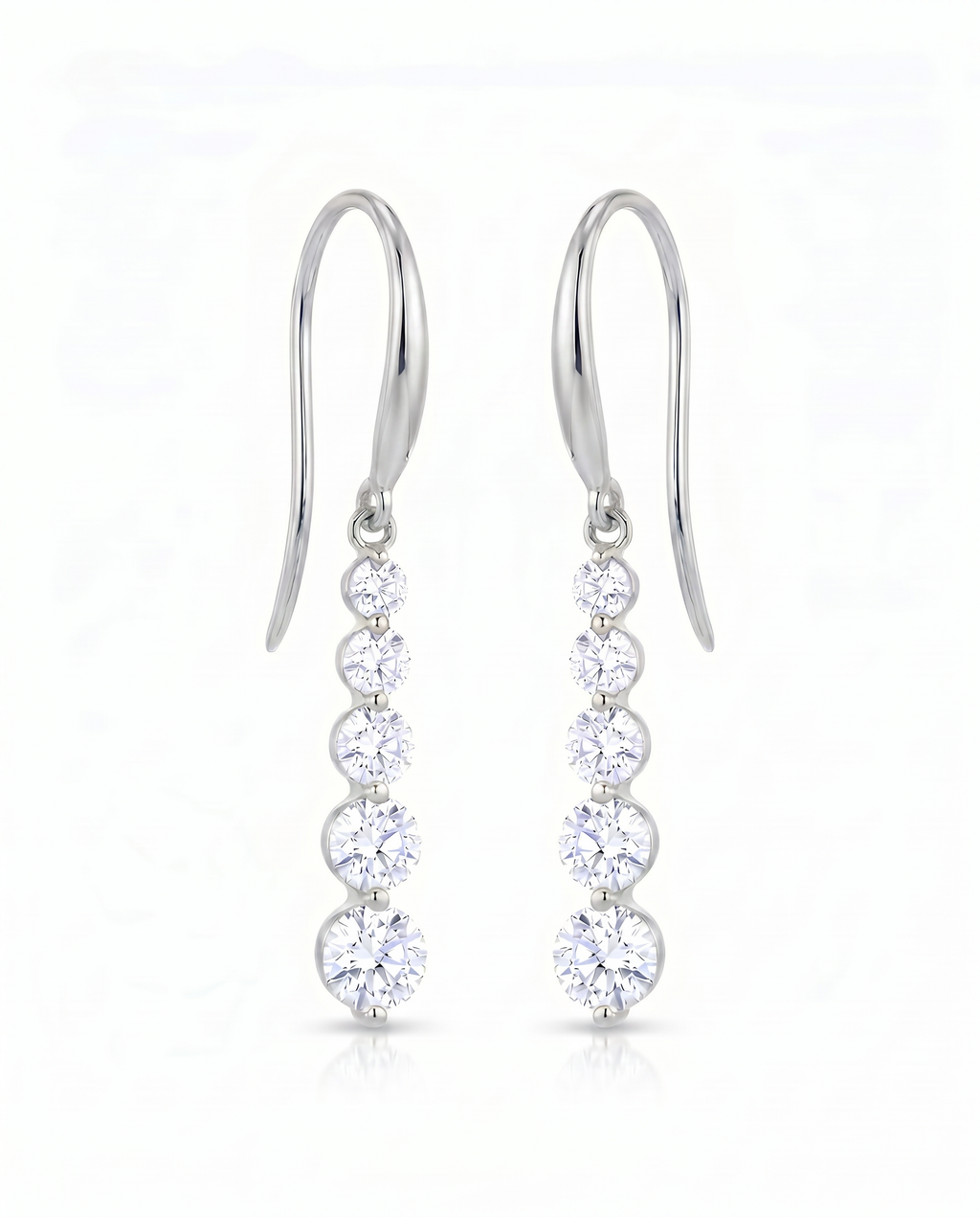 The Alina - 5-Stone Graduating Lab Diamond Drop Earrings | Solid Gold