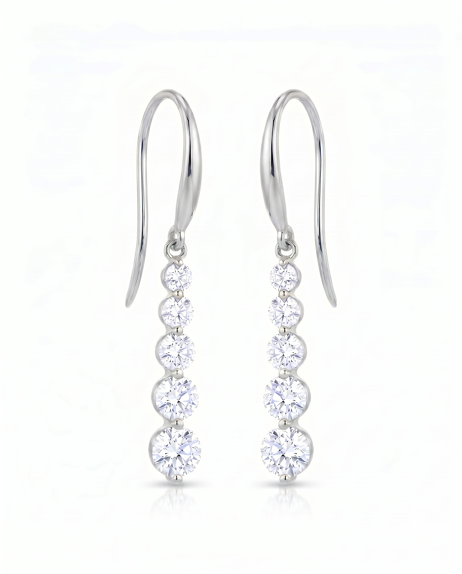 The Alina - 5-Stone Graduating Lab Diamond Drop Earrings | Solid Gold