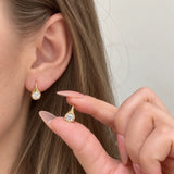 Sculpted Teardrop Lab-Grown Diamond Leverback Earrings | 10K/14K Solid Gold