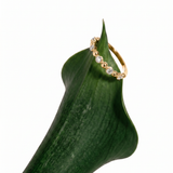 The Stella - Solid Gold Bead Diamond Stacking Thin Ring
