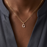 The Pavé Lab Diamond Letter Charm | Orlueur Solid 14K Gold
