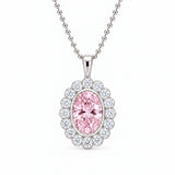 Oval Halo Lab-Grown Diamond Pendant - Vertical or East-West | 10K/14K Solid Gold