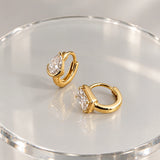 Pear Cut / Radiant Cut Lab-Grown Diamond Huggie | 10K/14K Solid Gold