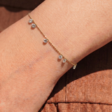 The Aster - Floating Lab Diamonds Beaded Chain Bracelets | 14k Solid Gold
