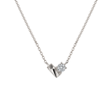The Cleo - Asymmetrical Heart Diamond Necklace | Anniversary Gift