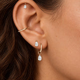 Pear-Cut Lab-Grown Diamond Flat-Back Stud | 14K Solid Gold 0.13ct/0.33ct/0.5ct-IGI