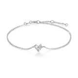 The Cleo - Asymmetrical Heart Diamond Bracelet | Solid Gold