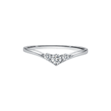 The Vesper - 3-Stone Chevron Ring | Nesting Band Solid Gold