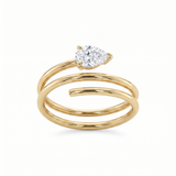 The Aria - 0.3ct 14K Solid Gold Wrap Ring | Teardrop or Round Diamond