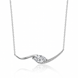 The Elysian - 1 Carat East-West Marquise Wave Diamond Necklace | 14k Solid Gold