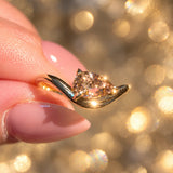 The Solene - 0.5ct/0.7ct/1.0ct Pear-Cut Lab-Grown Diamond Pinky Ring | 14K Solid Gold