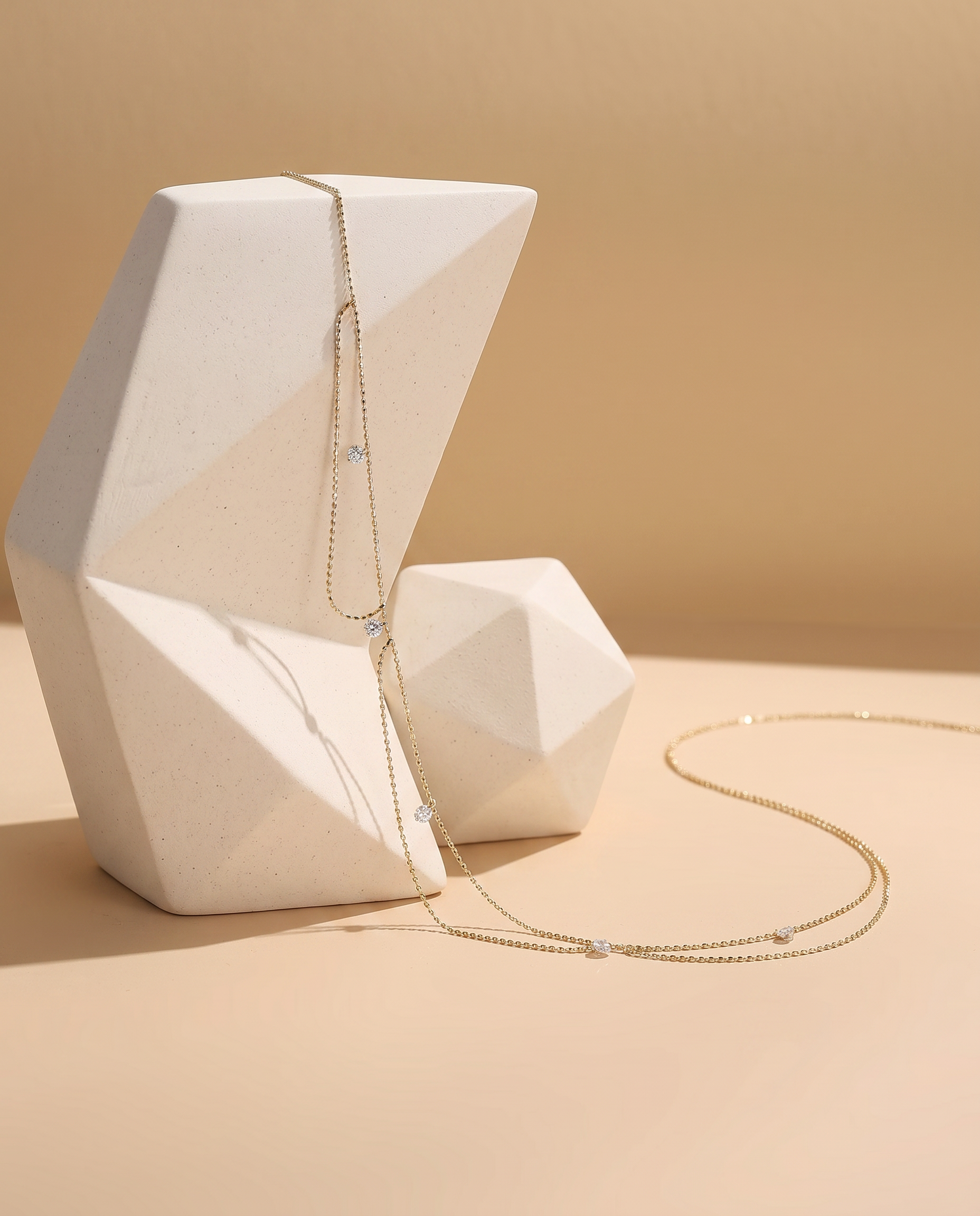 The Thalia - 0.5 Carat Draped Chain 5-Stone Diamond Necklace | Solid Gold