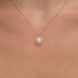 The Lorelei - Opal Diamond Heart Charm Necklace | 14k Solid Gold