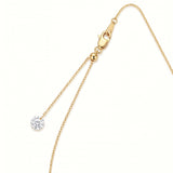The Kora | Three Stone Lab Grown Diamond Necklace | Solid Gold with Adjustable Chain & Backdrop Diamond