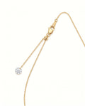 The Kora | Three Stone Lab Grown Diamond Necklace | Solid Gold with Adjustable Chain & Backdrop Diamond