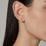 The Romy - Diamond Open Hoop Studs | Solid Gold