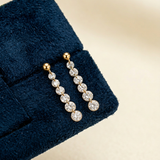 The Elena Drop - Five Graduating Lab Diamond Ball Stud Earrings | Solid Gold