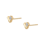 The Cleo - Asymmetrical Heart Diamond Studs | Solid Gold