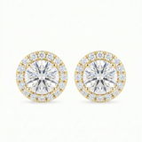 The Thea - 1.4ct Convertible Round Diamond Halo Jacket Earrings | Solid Gold