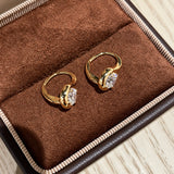 Sculpted Teardrop Lab-Grown Diamond Leverback Earrings | 10K/14K Solid Gold