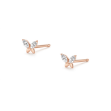 The Psyche - Marquise Diamond Butterfly Stud | Solid Gold