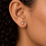 Princess-Cut Lab-Grown Diamond Flat-Back Stud | 14K Solid Gold 0.05ct/0.16ct/0.40ct