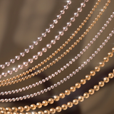 Beaded Ball Chain Necklace for Charms 1.2–2.0mm | 14K Solid Gold