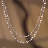 Beaded Ball Chain Necklace for Charms 1.2–2.0mm | 14K Solid Gold