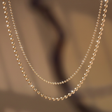Beaded Ball Chain Necklace for Charms 1.2–2.0mm | 14K Solid Gold