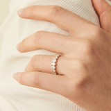 The Lumina - 0.81ctw 9-Stone Oval Diamond Band Ring | Solid Gold