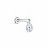 Pear-Cut Lab-Grown Diamond Flat-Back Stud | 14K Solid Gold 0.13ct/0.33ct/0.5ct-IGI