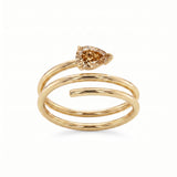 The Aria - 0.3ct 14K Solid Gold Wrap Ring | Teardrop or Round Diamond