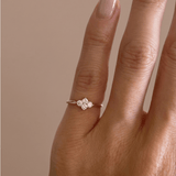 The Fortuna - Quatrefoil Diamond Stacking Ring | 14K Solid Gold