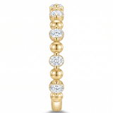 The Stella - Solid Gold Bead Diamond Stacking Thin Ring
