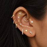 Three-Diamond Cluster Flat-Back Stud | 14K Solid Gold