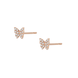 The Psyche - Pavé Diamond Butterfly Stud | Solid Gold