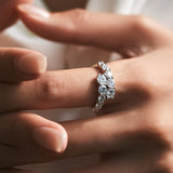 The Nebula - 1.10CT Asymmetrical Diamond Cluster Ring | Solid Gold