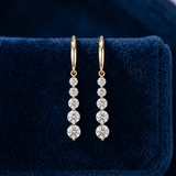 The Alina - 5-Stone Graduating Lab Diamond Drop Earrings | Solid Gold