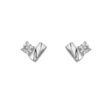 The Cleo - Asymmetrical Heart Diamond Studs | Solid Gold