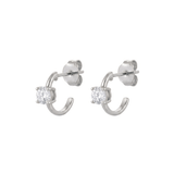 The Romy - Diamond Open Hoop Studs | Solid Gold