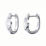 The Sloane - Marquise Diamond Huggie Earrings | Solid Gold