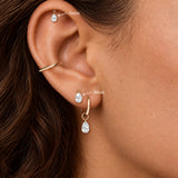 Pear-Cut Lab-Grown Diamond Flat-Back Stud | 14K Solid Gold 0.13ct/0.33ct/0.5ct-IGI