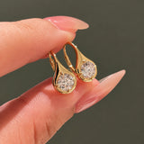 Sculpted Teardrop Lab-Grown Diamond Leverback Earrings | 10K/14K Solid Gold