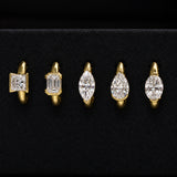 Pear Cut / Radiant Cut Lab-Grown Diamond Huggie | 10K/14K Solid Gold