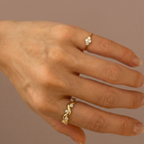 The Fortuna - Quatrefoil Diamond Stacking Ring | 14K Solid Gold