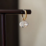 East-West Oval 1ct/2ct/3ct Lab-Grown Diamond Drop Earrings | 10K/14K Solid Gold