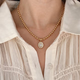 Oval Halo Lab-Grown Diamond Pendant - Vertical or East-West | 10K/14K Solid Gold