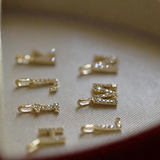 The Pavé Lab Diamond Letter Charm | Orlueur Solid 14K Gold
