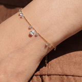 The Aster - Floating Lab Diamonds Beaded Chain Bracelets | 14k Solid Gold