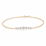 The Cascade - 7-Stone or 13-Stone Graduating Round Lab Diamond Bracelet | 14K Solid Gold
